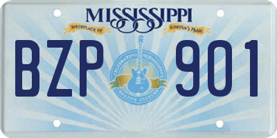 MS license plate BZP901