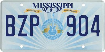 MS license plate BZP904
