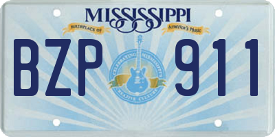 MS license plate BZP911