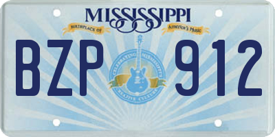 MS license plate BZP912