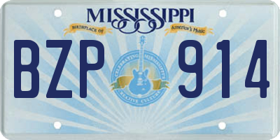 MS license plate BZP914