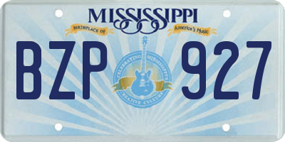 MS license plate BZP927