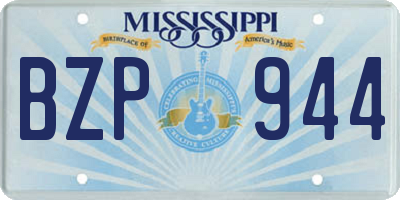 MS license plate BZP944