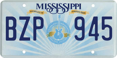 MS license plate BZP945