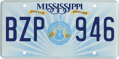 MS license plate BZP946