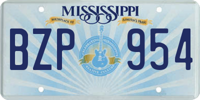 MS license plate BZP954