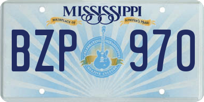 MS license plate BZP970
