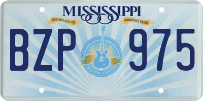 MS license plate BZP975
