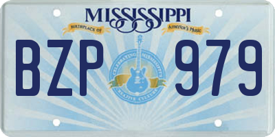 MS license plate BZP979