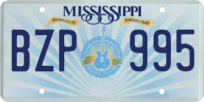 MS license plate BZP995