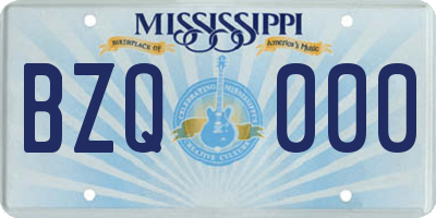 MS license plate BZQ000