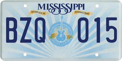 MS license plate BZQ015
