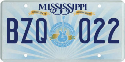 MS license plate BZQ022