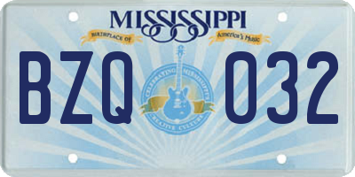 MS license plate BZQ032