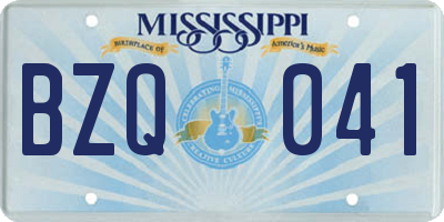 MS license plate BZQ041