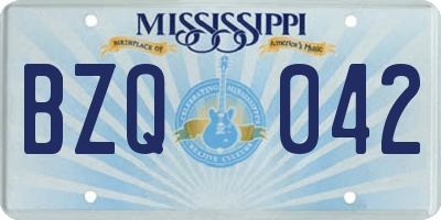 MS license plate BZQ042