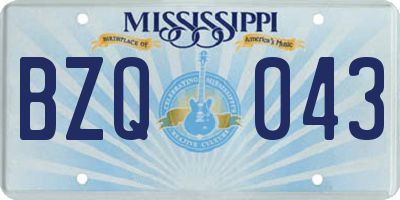 MS license plate BZQ043