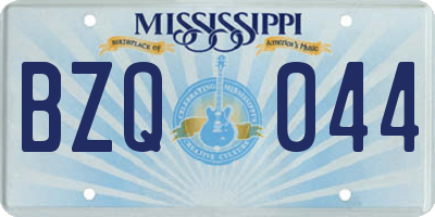 MS license plate BZQ044