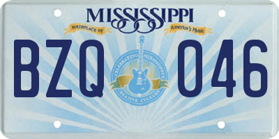 MS license plate BZQ046