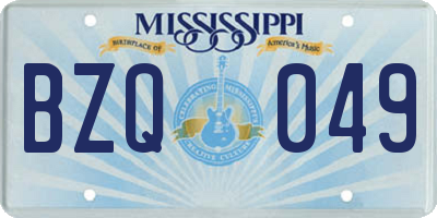 MS license plate BZQ049