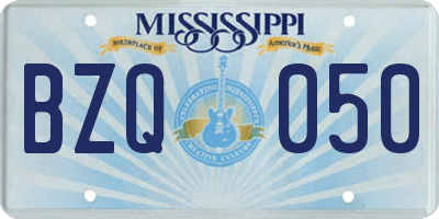 MS license plate BZQ050