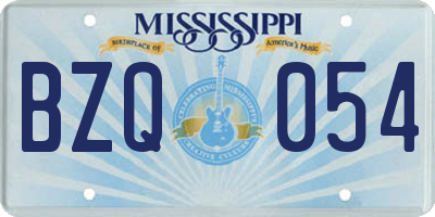 MS license plate BZQ054