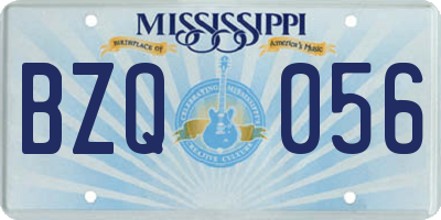 MS license plate BZQ056