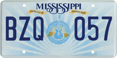 MS license plate BZQ057