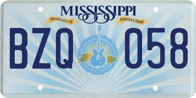 MS license plate BZQ058