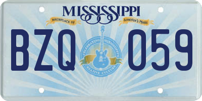 MS license plate BZQ059