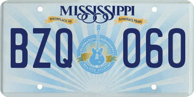 MS license plate BZQ060