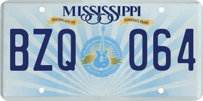 MS license plate BZQ064