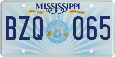 MS license plate BZQ065