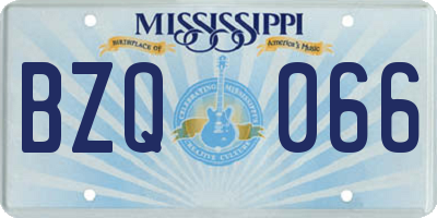 MS license plate BZQ066