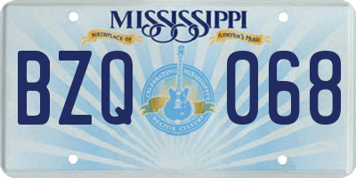 MS license plate BZQ068