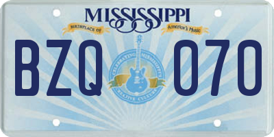 MS license plate BZQ070