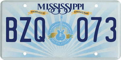 MS license plate BZQ073