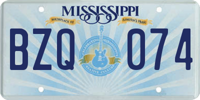 MS license plate BZQ074