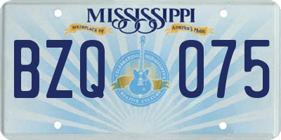 MS license plate BZQ075