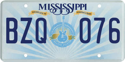 MS license plate BZQ076