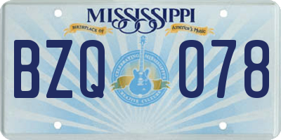 MS license plate BZQ078