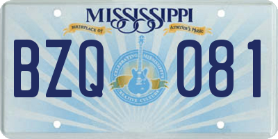 MS license plate BZQ081