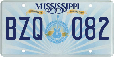 MS license plate BZQ082