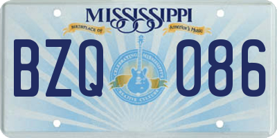 MS license plate BZQ086