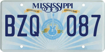 MS license plate BZQ087