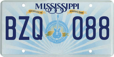 MS license plate BZQ088