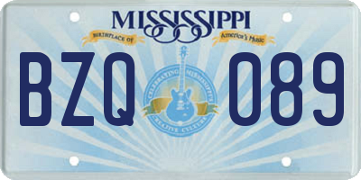 MS license plate BZQ089