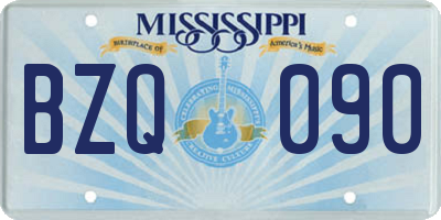 MS license plate BZQ090