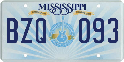 MS license plate BZQ093