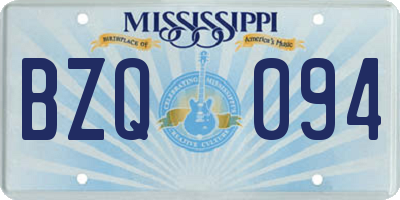 MS license plate BZQ094